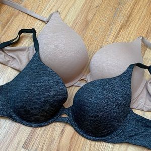 Victoria Secret Bra bundle. Gray/black  and nude size 34b. Style: Perfect shape